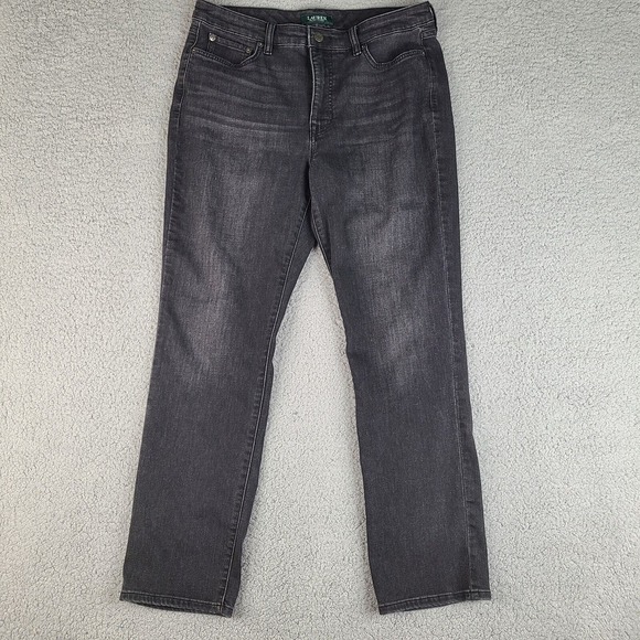 Lauren Ralph‎ Lauren Jeans Womens Size 12 Black Straight Leg LRL 33x29 - Picture 1 of 11